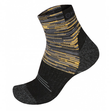 Turistické ponožky HIKING color L (41-44), černá/žlutá