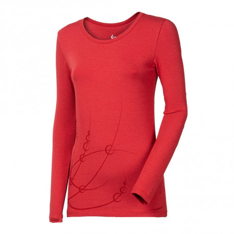 SONJA "TRÁVA" dámské triko s dlouhým rukávem s bambusem XL, tm. červená