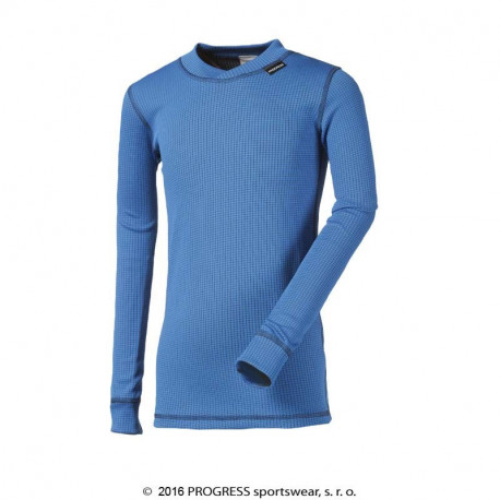 MS NDRD dětské funkční tričko dlouhý rukáv 116, stř. modrá