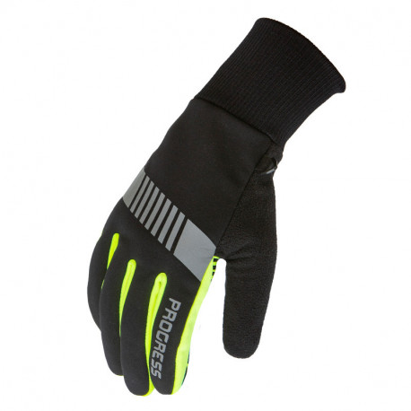SNOWSPORT GLOVES zimní běžkařské rukavice L, černá/reflexní žlutá