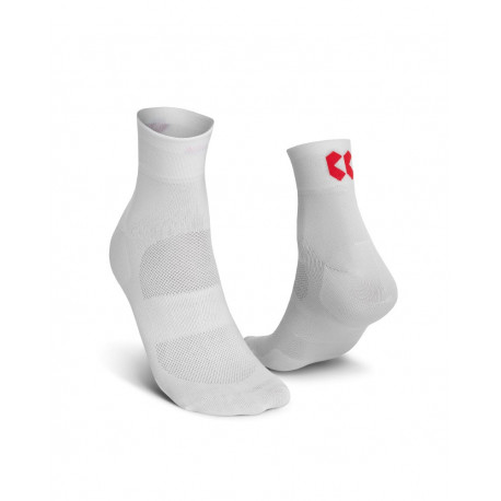 Cyklistické ponožky RIDE ON Z 43-45, bílá/červená