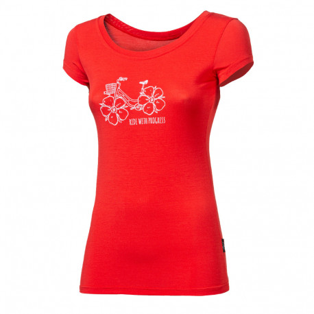 LIBERTA "FLOWBIKE" dámské triko s bambusem XL, červená