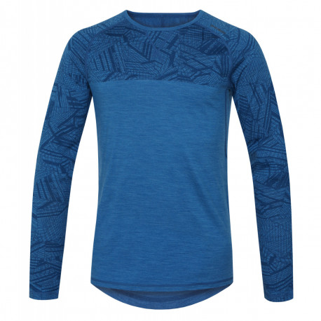 Merino termoprádlo – pánské triko s dlouhým rukávem XXL, tm. modrá
