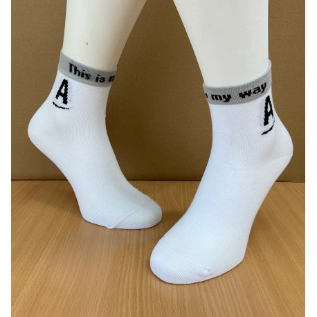 Nízké ponožky s logem Amway bílá/šedá, 38-39