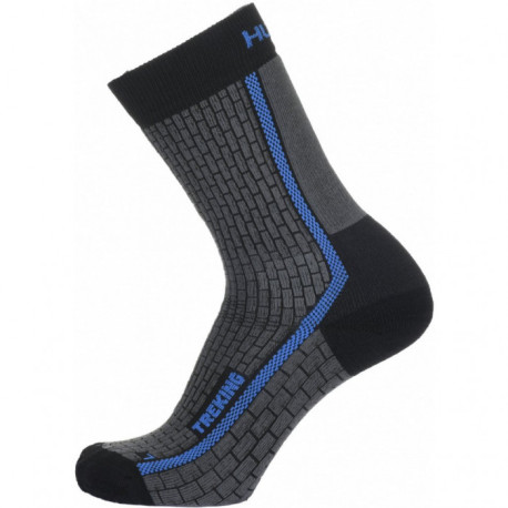 Turistické vyšší ponožky TREKING new antracit/modrá, XL (45-48)