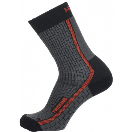 Turistické vyšší ponožky TREKING new L (41-44), antracit/červená
