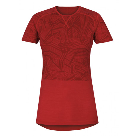 Merino termoprádlo – dámské triko s krátkým rukávem S, červená