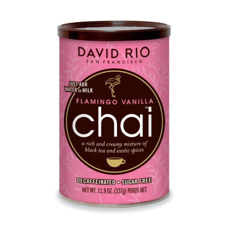 David Rio Flamingo Vanilla Sugarfree Chai - bez kofeinu a cukru - dóza 337 g