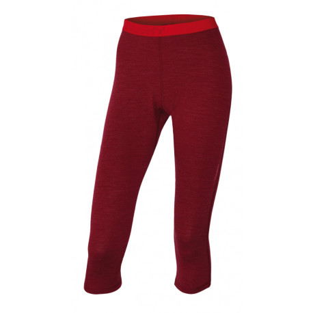 Merino termoprádlo – dámské 3/4 kalhoty XL, tm. cihlová