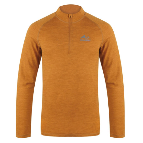 Pánské merino termoprádlo triko Merow zip M XL, mustard